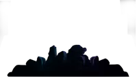 Black rocks shining reflecting a discreet blue light